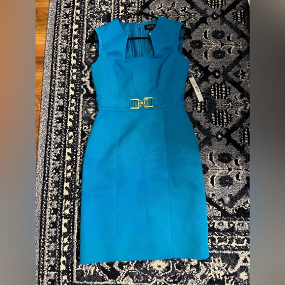 Tahari Sleeveless Horseshoe Faille Sheath Dress - Picture 2 of 2